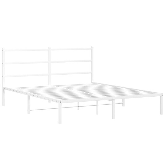  Sengeramme i metall med sengegavl hvit 160x200 cm
