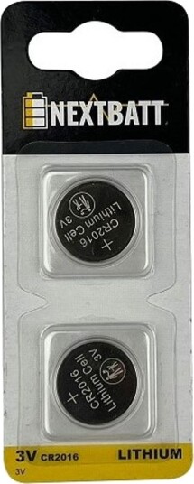 Oem NextBatt Knappcellebatteri CR2016, 3v - 2-PAK
