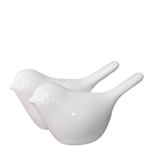 Pluto Design Fugl salt&pepper 7 cm hvit