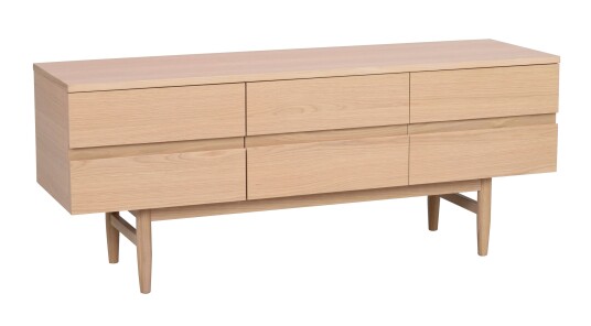 Rowico Home Moresby TV benk Hvitpigmentert eik 135 x 40 cm Hvit