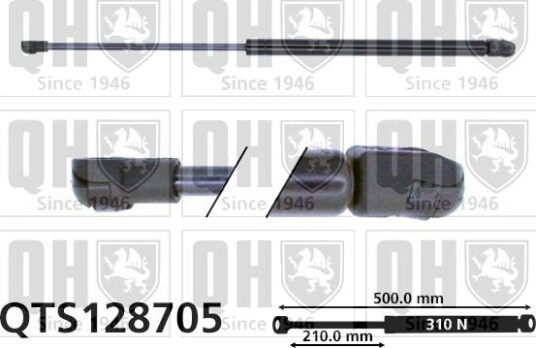 Gassfjær motorpanser QUINTON HAZELL QTS128705