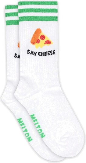 Melton Pizza Socks   WHITE   27/30