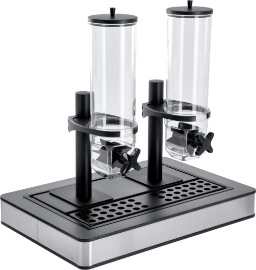 VEGA Müslidispenser Fundale  dobbel GN 1/1 rustfritt stål; Størrelse GN 1/1 63x42.5x64.7 cm LxBxH; Stålgrå/Antrasitt/Transparent/Svart; Rektangulær
