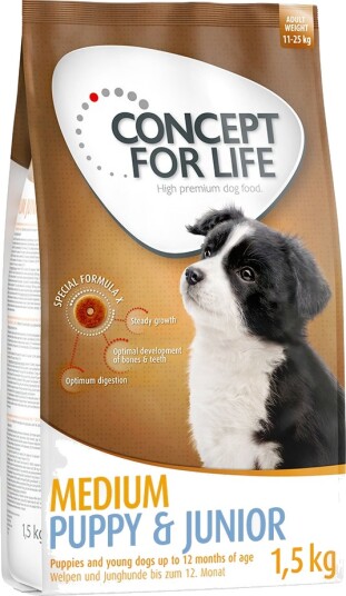 Concept For Life Tørrfôr Puppy Medium & Junior 4 X 1.5 kg