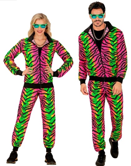 UV Glow Neonfarget Grilldress til Voksen med Striper UV Glow Neonfarget Grilldress til Voksen med Striper