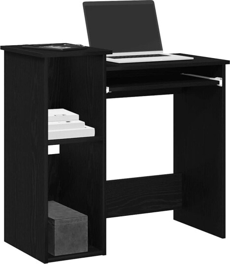  Skrivebord med hyller svart 84x40x78 cm konstruert tre