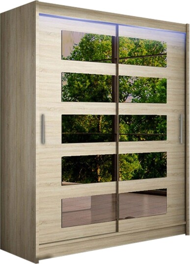 Leila Garderobe med Speil 150x200 cm - Beige