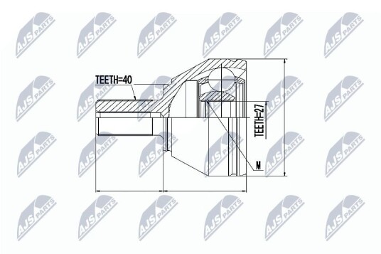Nty Drivknute drivaksel NTY NPZ VV 018 Nty Drivknute drivaksel NTY NPZ VV 018