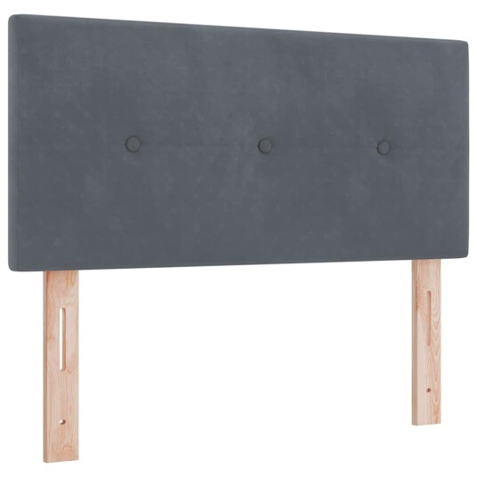 Box Spring Seng med Madrass Mørk Grå 100x200 cm Velur