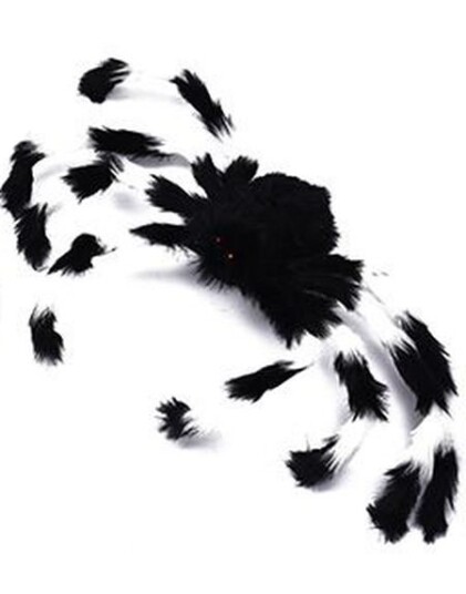 Zoelibat Svart og Hvit Edderkopp Dekorasjon 30 cm