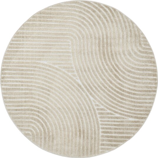 Rundt teppe Indoor/Outdoor Devon beige Størrelse: Ø 120 cm