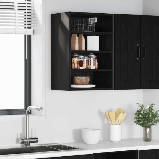  Hengende skap Riga Svart eik 40 x 29,5 x 60 cm Konstruert tre