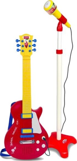 Bontempi Rockgitar Med Mikrofon For Barn Rød