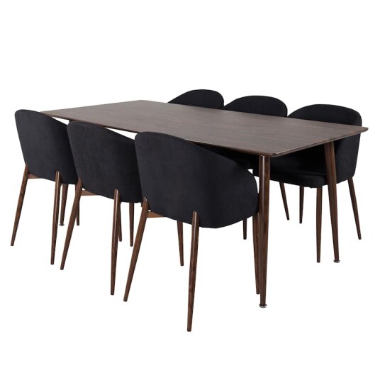 Spisegruppe Venture Home Pobbie med 6 Archie Stoler Polyester