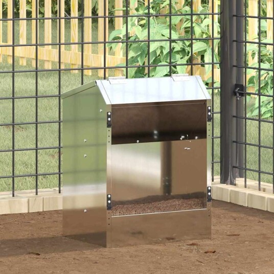 Vidaxl Kaninfôrer Sølv 33.5 X 25.5 X 45.5 cm 3 kg Galvanisert Stål