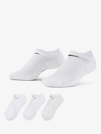 Nike Everyday Cushioned Training No-Show Socks 3pk Hvit S