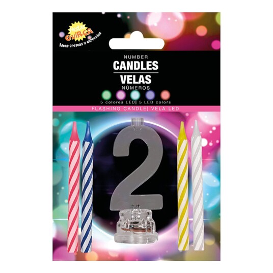 Fiestas Guirca Kakelys med LED-lysholder - Tall 2