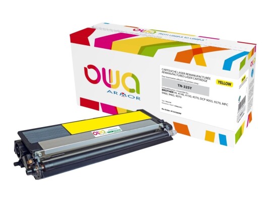 Owa - Gul - Kompatibel - Gjenfabrikert - Tonerpatron Alternativ For: Brother Tn325y - For Brother Dcp-9055 Dcp-9270 Hl-4140 Hl-4150 Hl-4570 Mfc-9460 Mfc-9465 Mfc-9970
