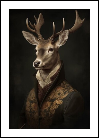 Stag Portrait Plakat Plakat / 30x40cm
