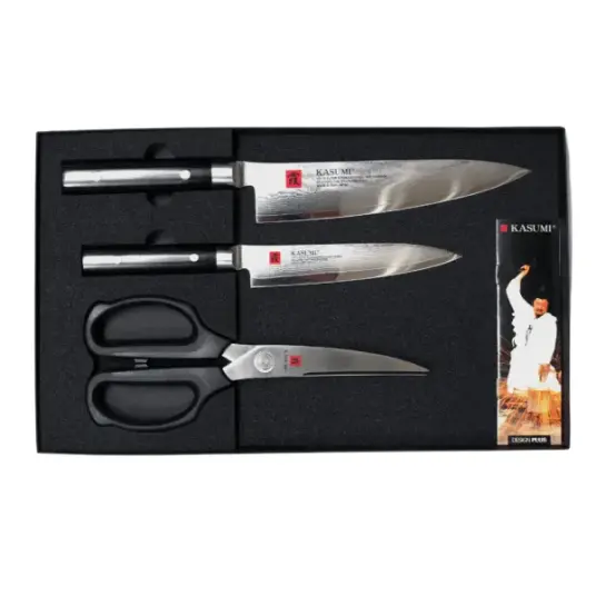 Kasumi Damask Gavesett 3 Deler - Kniver og Saks Kasumi Damask Gavesett 3 Deler - Kniver og Saks