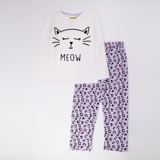 Meow Pysjamas - 128 / 8 år - Barn - Gutt/Jente - 95% bomull/5% viskose Meow Pysjamas - 128 / 8 år - Barn - Gutt/Jente - 95% bomull/5% viskose