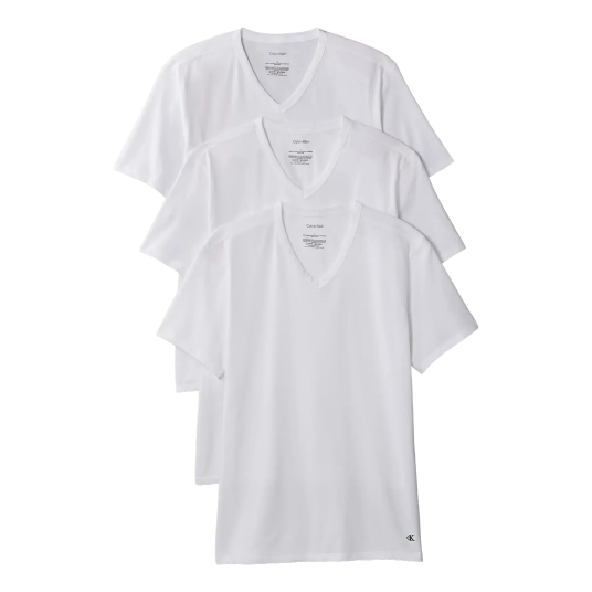Calvin Klein S/S V Neck 3Pk - White - XXL Calvin Klein S/S V Neck 3Pk - White - XXL