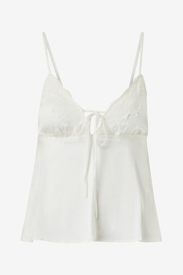 Gina Tricot Pyjamastopp Satin Loungewear Singlet Natur