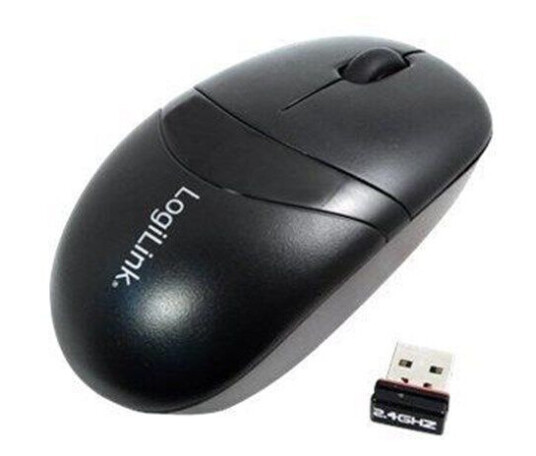 LogiLink Mouse optical wireless 2.4 GHz with 3 Button black - Mus - Optisk - 3 knapper - Svart