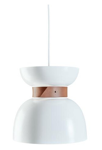 Konsthantverk Liv Taklampe - Rå Messing & Hvitt Lær Konsthantverk Liv Taklampe - Rå Messing & Hvitt Lær