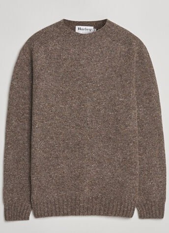 Harley Of Scotland Donegal Wool Crewneck Brown