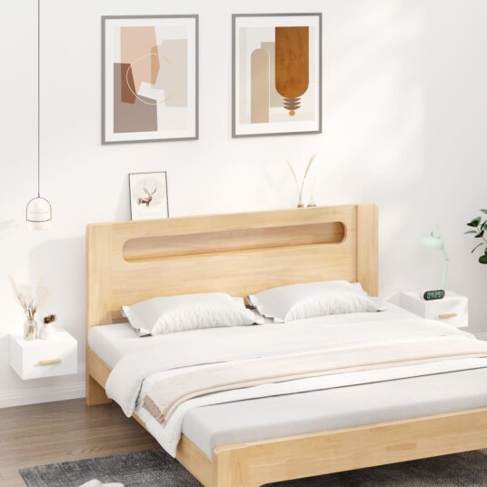 vidaXL Veggmontert nattbord 2 stk hvit 35x35x20 cm