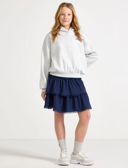 Lindex Skirt Flounces Crinkled With L Navy 146/152