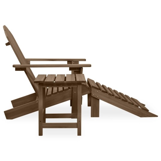 vidaXL Adirondack hagestol med ottoman og bord heltre gran brun