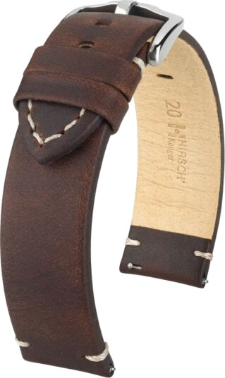 HIRSCH Ranger Retro Leather Watch Strap Brown HIRSCH Ranger Retro Leather Watch Strap Brown