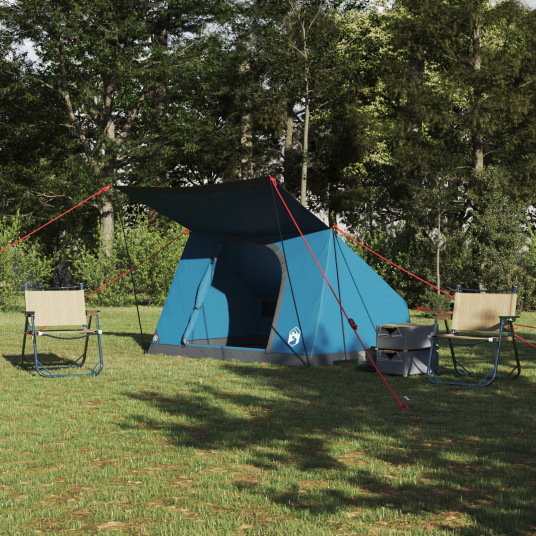 Camping Telt med tak med lagring Blå 223 x 163 x 130 cm taft Camping Telt med tak med lagring Blå 223 x 163 x 130 cm taft