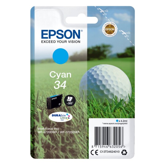Epson T3462 C blekkpatron - C13T34624020 Original - Cyan 4,2 ml