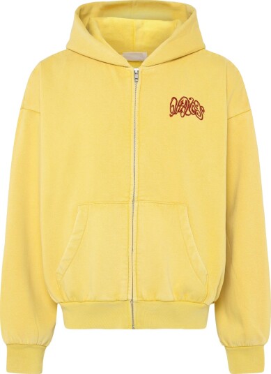 Weekday Loose Graphic Zip Hoodie   Yellow   XL