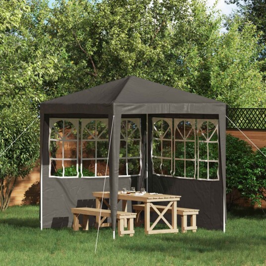 vidaXL Party Telt Sidevegg 2 stk. 200 x 195 cm Antrasitt PE og stål
