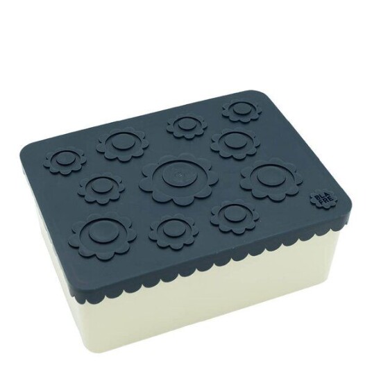 Blafre   Matboks i plast treroms 7x14x19 cm Blomst marineblå/beige