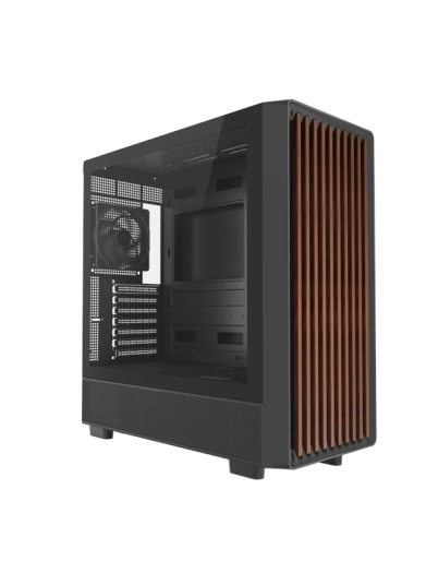 DUTZO C740 Airflow Wood Kabinett Miditower Svart