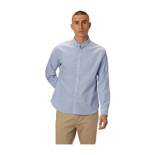 Clean Cut Copenhagen Oxford Stretch Plain L/S - Blue - XL