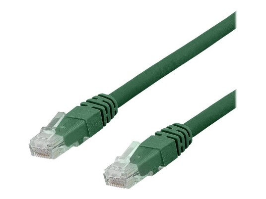 Deltaco Cat6a U/UTP koblingskabel 1 m grønn - Halogenfri RJ-45