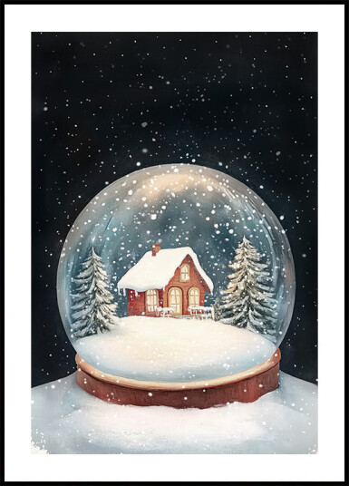 Snow Town Globe Plakat Plakat / 21x30cm Snow Town Globe Plakat Plakat / 21x30cm