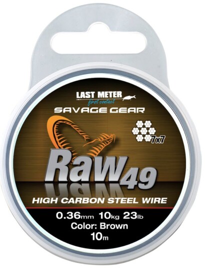 Gear Savage Gear Raw 49 Wire 0,36mm Uncoated Brown
