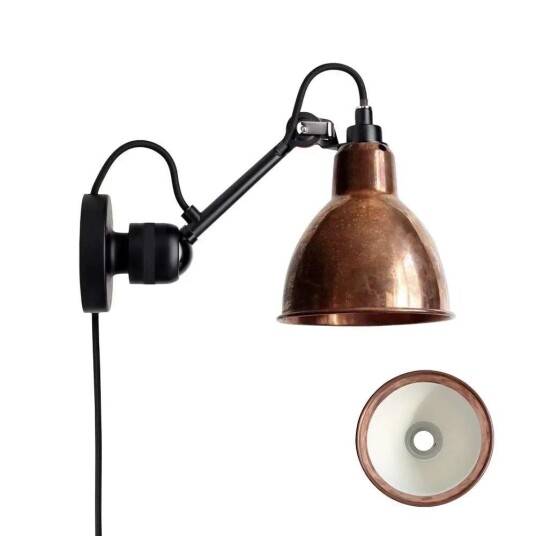 DCW - 304CA Vegglampe Raw Copper/White Lampe Gras