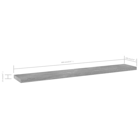 Hylleplater 4 stk betonggrå 60x10x1,5 cm sponplate 8720286244630 Hylleplater 4 stk betonggrå 60x10x1,5 cm sponplate 8720286244630