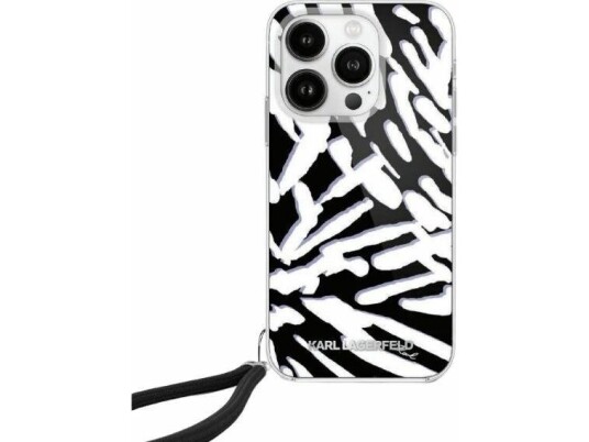 Dėklas Karl Lagerfeld Klhcp15xhzbpkcck Iphone 15 Pro Max 6,7" Juoda/Juodas Hardcase Iml Zebra Pattern & Cord