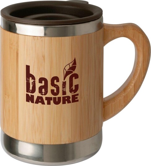 BasicNature Bambus Termokrus 300 ml Rustfritt St??l Beige