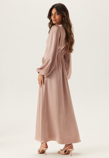 Bubbleroom Satin V neck Maxi Dress