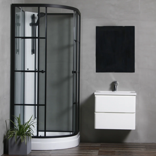 Bathlife Betrakta Dusjkabinett 90x90 cm, Sort Matt/Klart Glass Bathlife Betrakta Dusjkabinett 90x90 cm, Sort Matt/Klart Glass